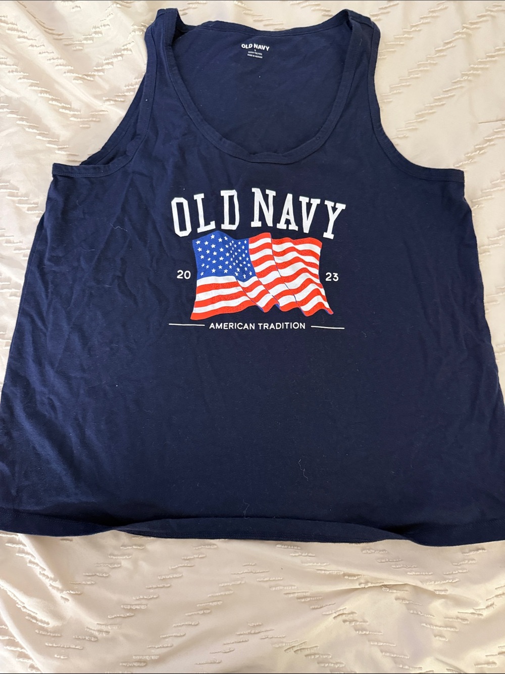Old Navy Navy Blue American Flag Graphic Tank